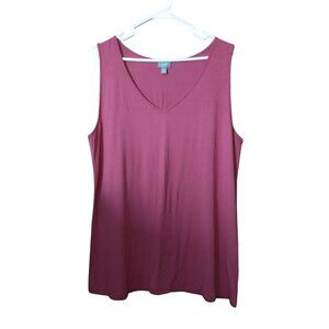 J. Jill Women's XL Pink Sleeveless V-Neck Tank Top Casual Athleisure Classic